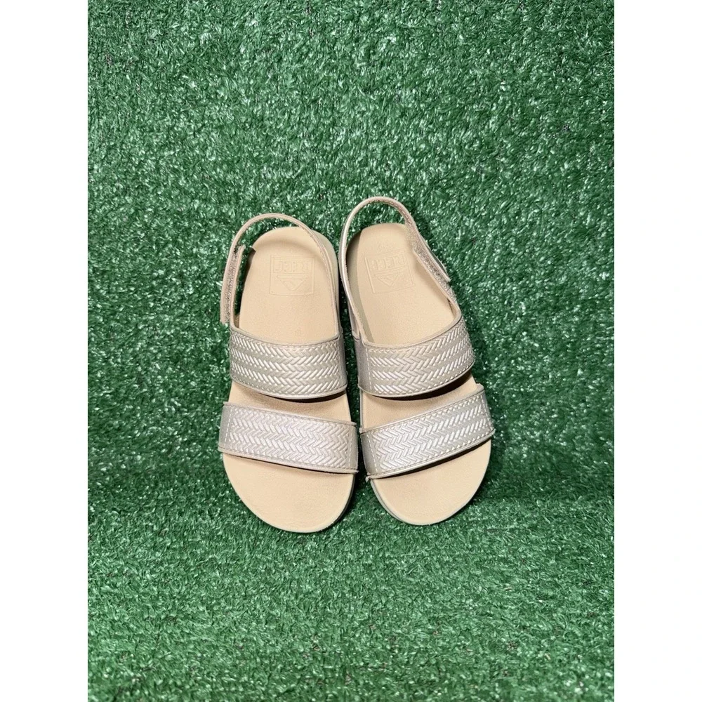 REEF Water Vista Sandals Toddler Kids Size 10 EU 26 Beige Beach Slides EVA